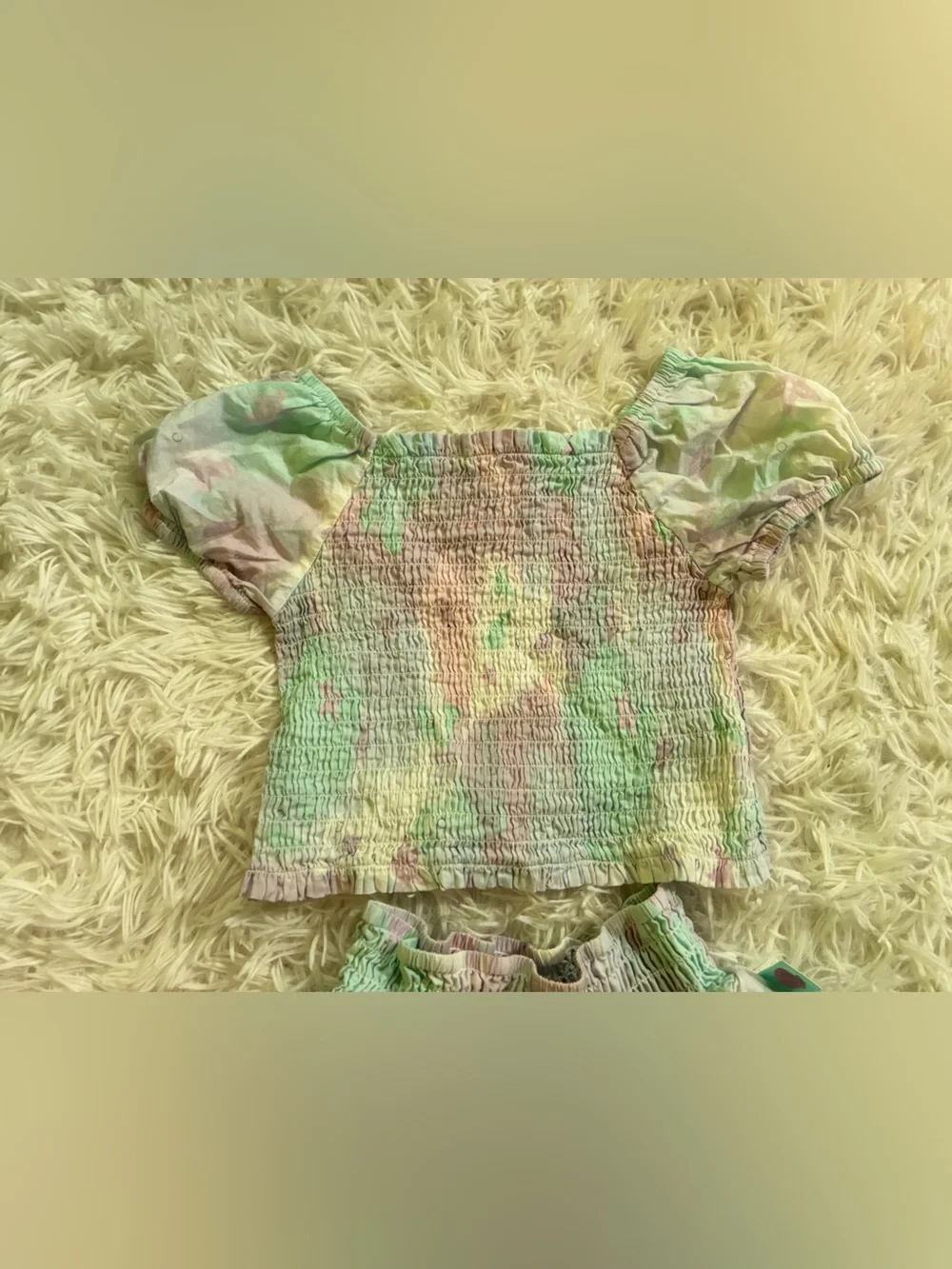 Disney Little Mermaid Pastel Watercolor Smocked Matching Outfit Set Girls 4T